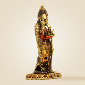 Brass Murugan Idol with Peacock