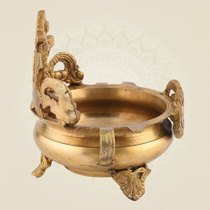 Brass Urli Bowl with Mata Design