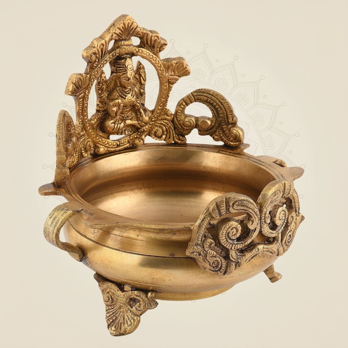 Brass Urli Bowl with Mata Design