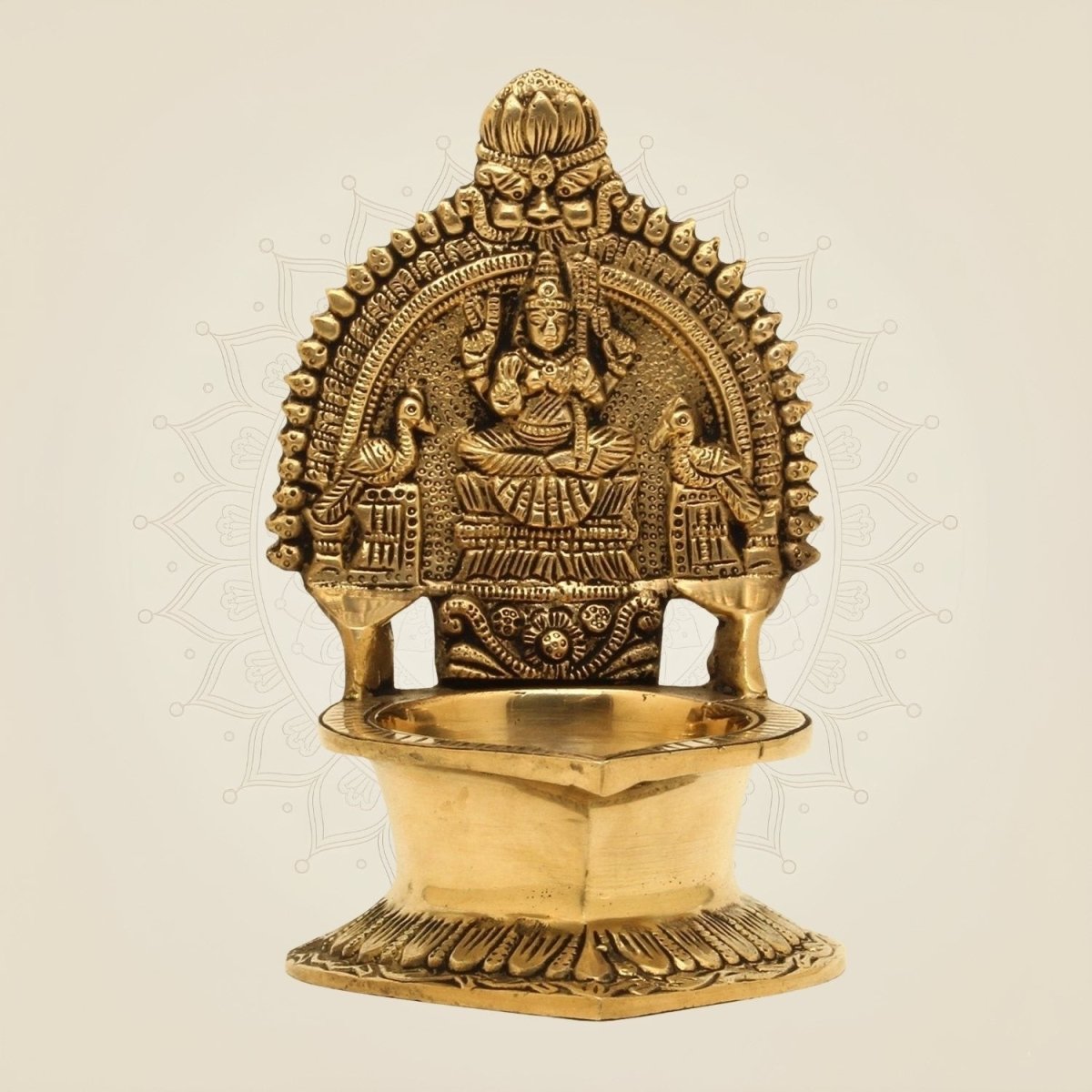 Handcrafted Brass Lakshmi Deepam - Oil Diya Decor - Luxeartisanship