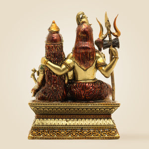 Brass Shiv Parivar Idol 4" – Shiva, Parvati, Ganesh & Kartikeya Family Murti