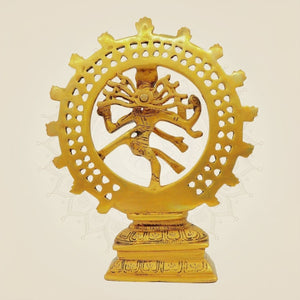 8" Nataraja Shiva Idol - Handcrafted in Pure Brass Sacred Home Decor - Luxeartisanship