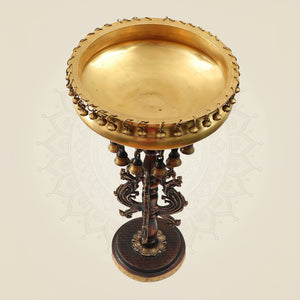 Brass Urli on Decorative Stand 24.25"