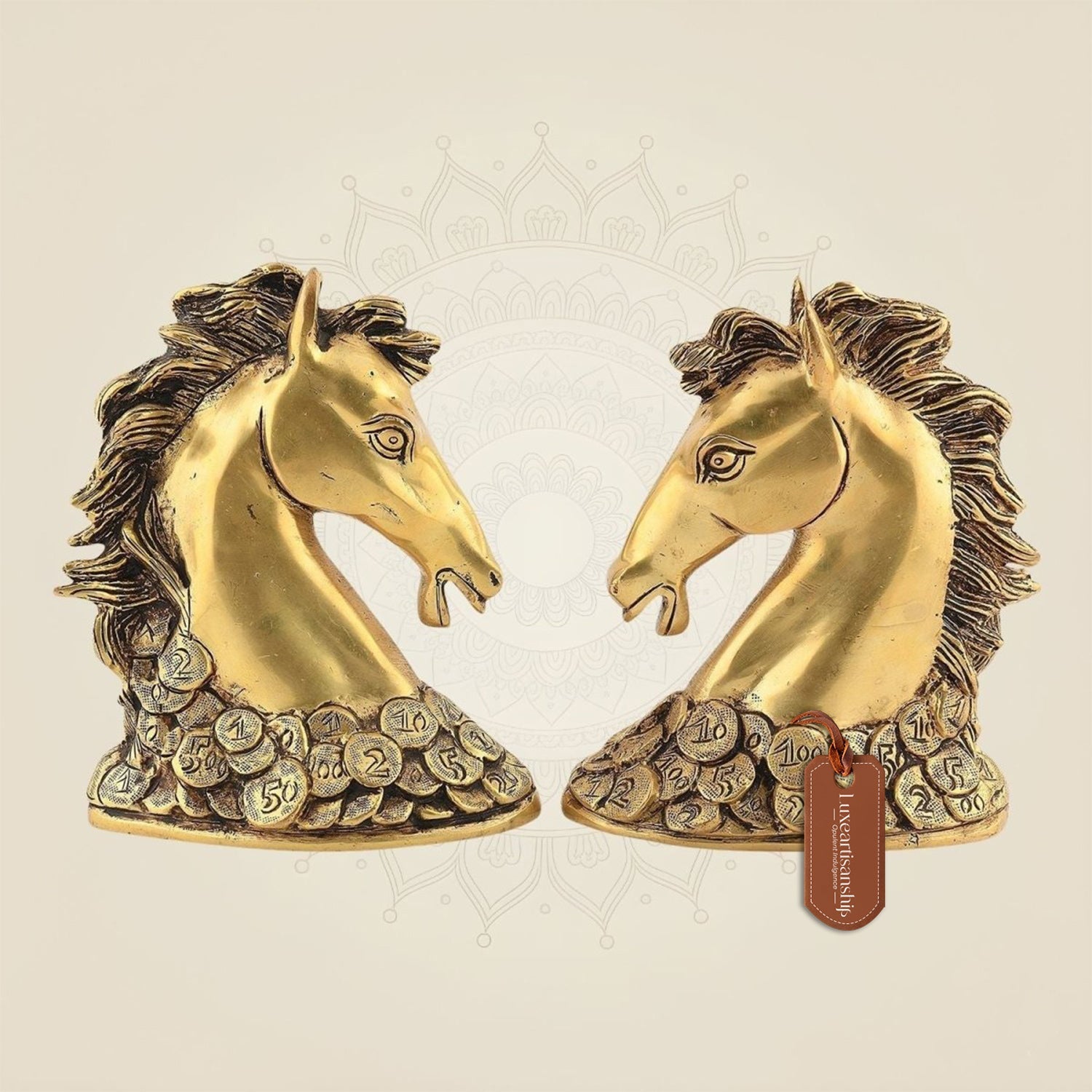 Pure Brass Horse Head Set of 2