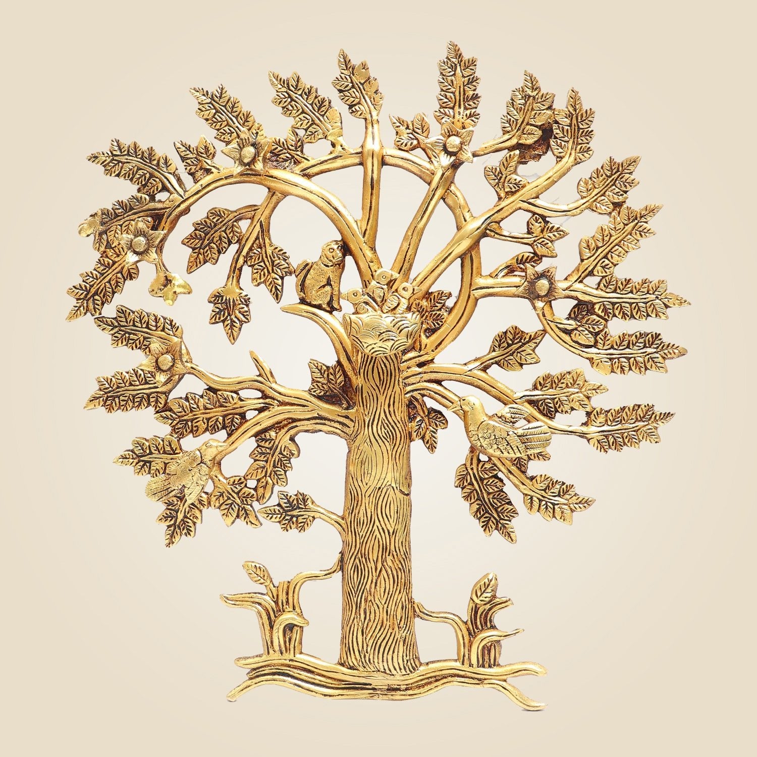 Brass Kalpavriksha Tree of Life 14 "– Unique Wall & Living Room Decor