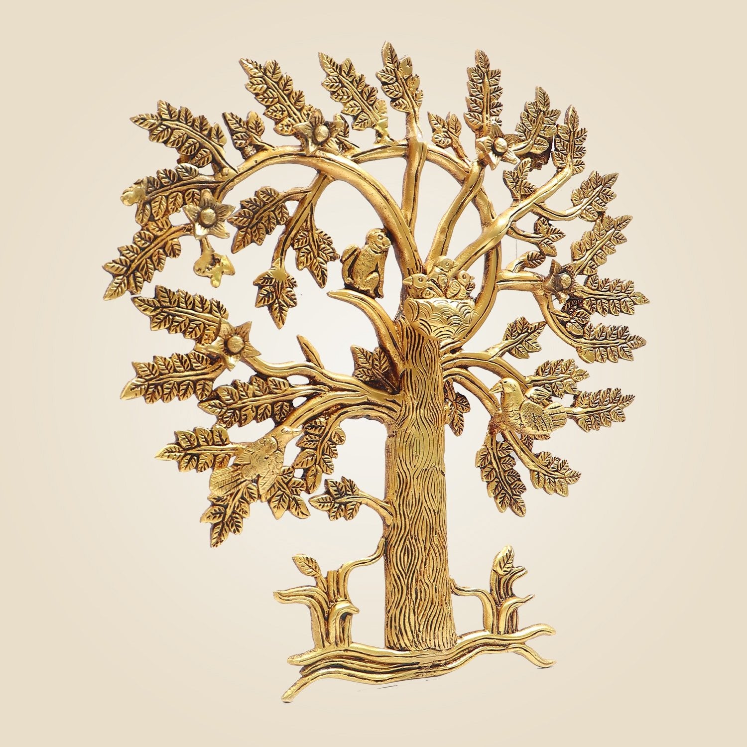 Brass Kalpavriksha Tree of Life 14 "– Unique Wall & Living Room Decor