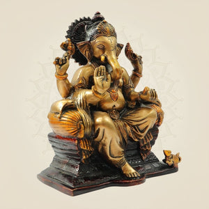Majestic Ganesha Brass Murti