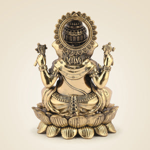 Pure Brass Chaturbhuj Ganesha