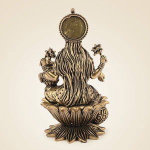 Pure Brass Lakshmi Idol On Lotus