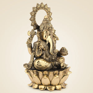 Brass Chaturbhuj Ganesh Idol