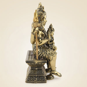 Brass Shiv Parivar Idol 4" – Shiva, Parvati, Ganesh & Kartikeya Family Murti