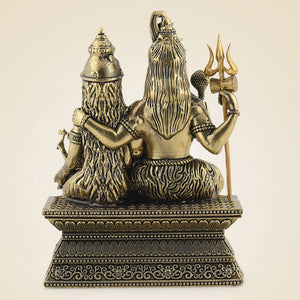 Brass Shiv Parivar Idol 4" – Shiva, Parvati, Ganesh & Kartikeya Family Murti