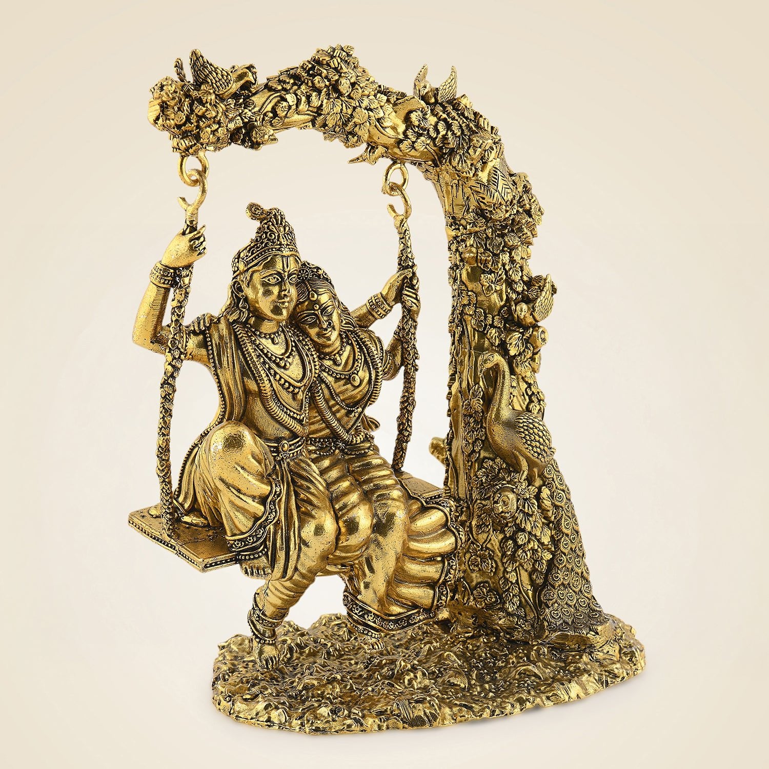 Pure Brass Radha Krishna Murti