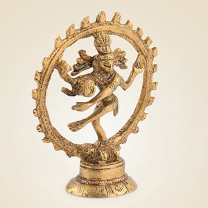 Nataraja Idol in Pure Brass Handcrafted Small Size 4"
