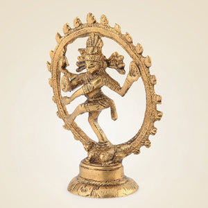 Nataraja Idol in Pure Brass Handcrafted Small Size 4"