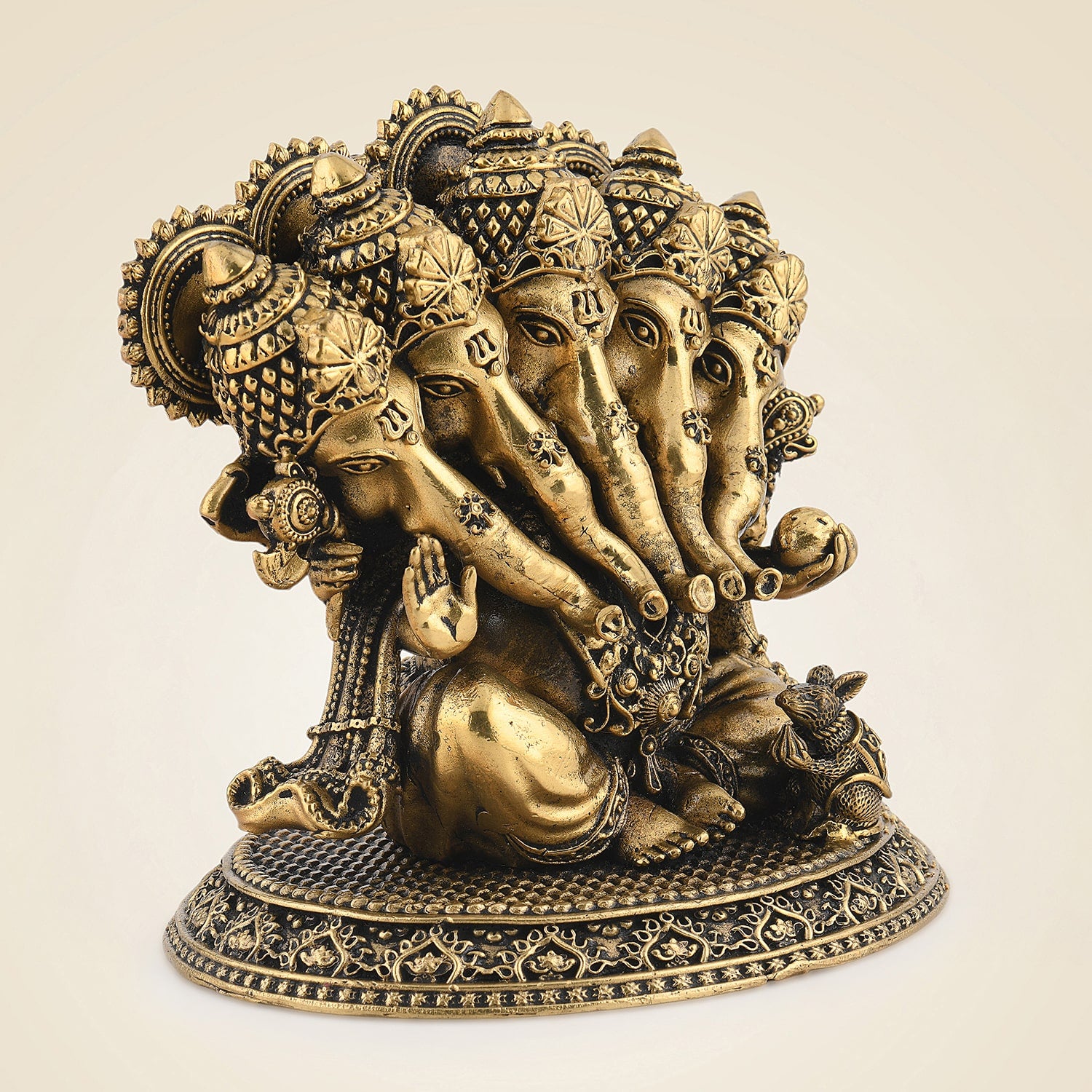 Brass Panchmukhi Ganesh Idol