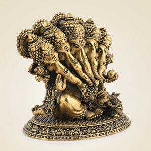 Brass Panchmukhi Ganesh Idol