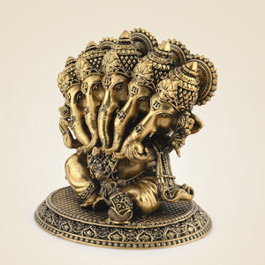 Brass Panchmukhi Ganesh