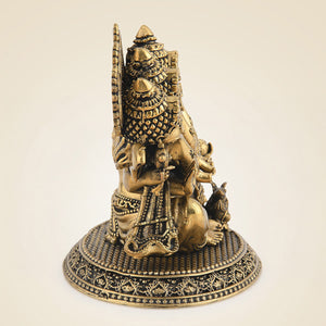 Brass Panchmukhi Ganesh Idol