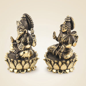 Brass Lakshmi Ganesh Idol