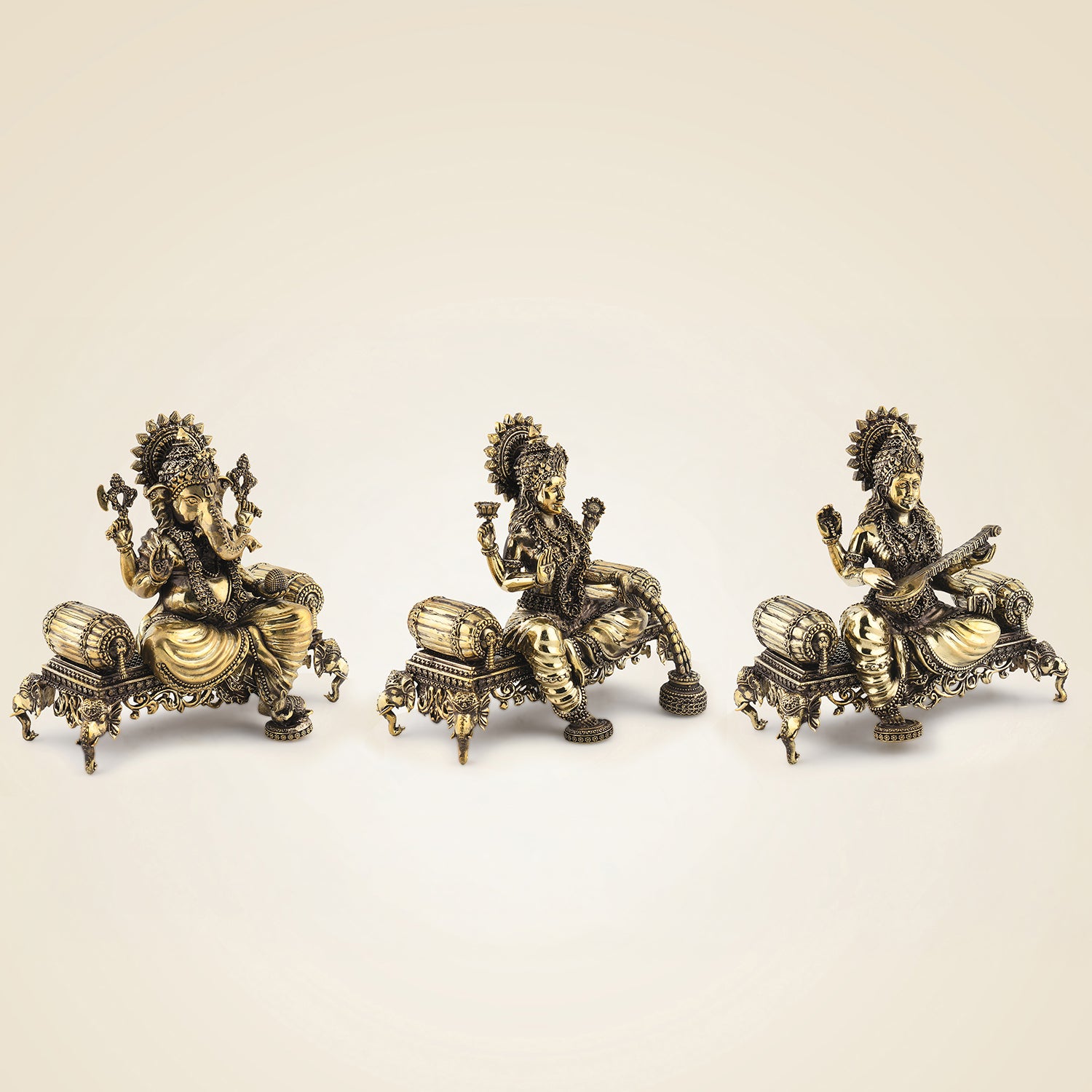 Brass Ganesh Laxmi Saraswati