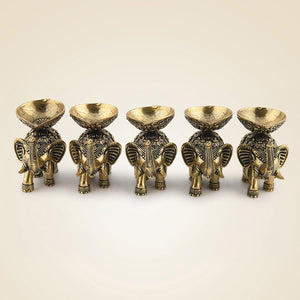 Brass Elephant Decorative  Diya