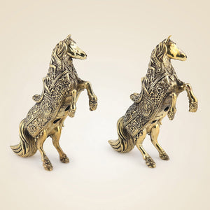 Horses Brass Statues Set