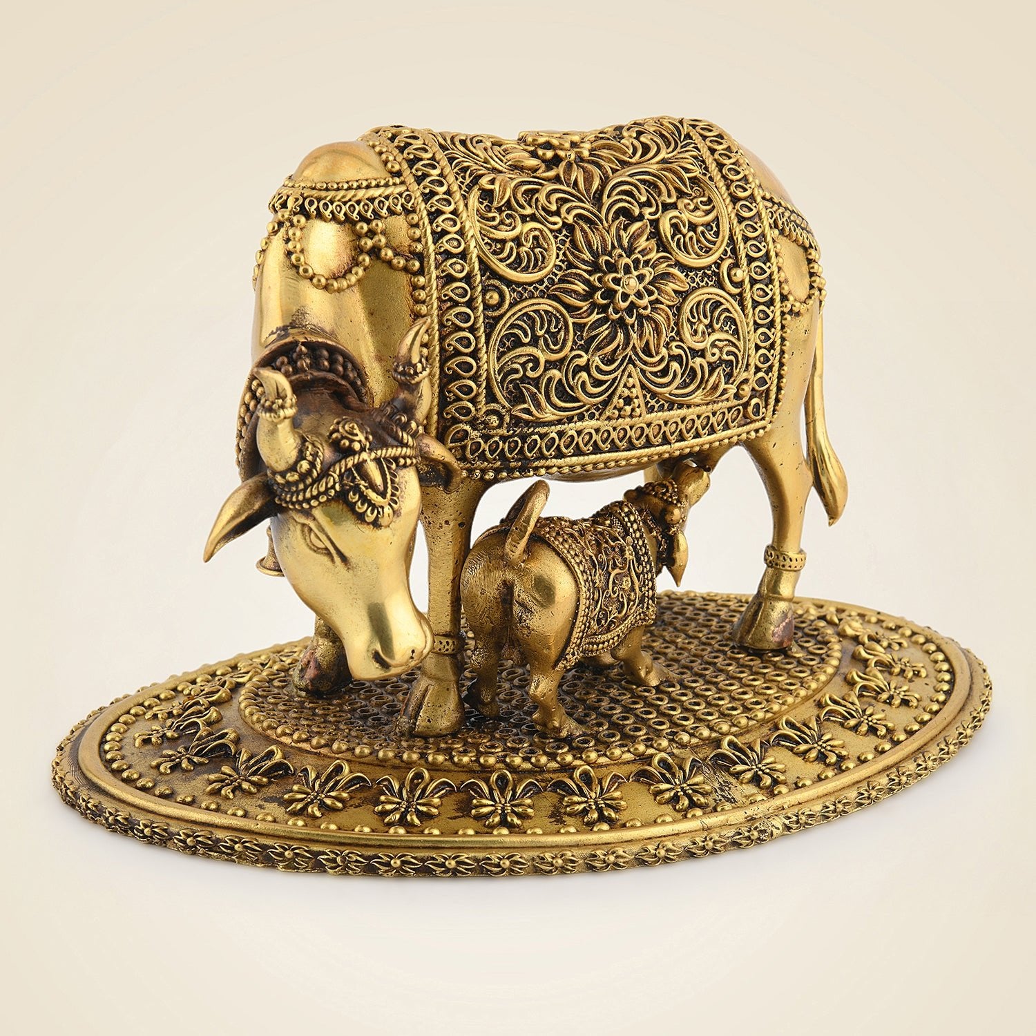Brass Cow With Calf
