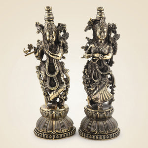Brass Radha Krishna Statue