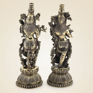 Brass Radha Krishna Statue