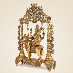 Pure Brass Vishnu Ji with Darbaar Idol – 26" Grand Handcrafted Artistry for Temple