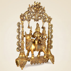 Pure Brass Vishnu Ji with Darbaar Idol – 26" Grand Handcrafted Artistry for Temple
