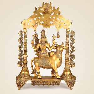 Pure Brass Vishnu Ji with Darbaar Idol – 26" Grand Handcrafted Artistry for Temple