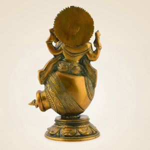 Brass Ganesha On Matka