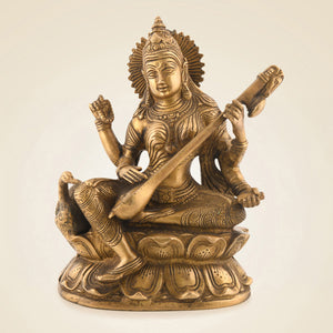 Brass Saraswati Maa