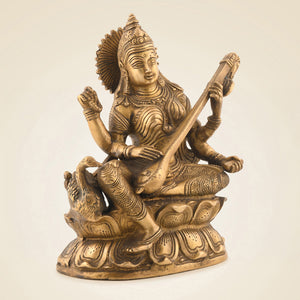 Brass Saraswati Maa