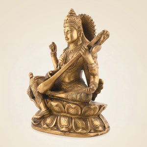 Brass Saraswati Maa