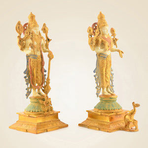 Brass Vishnu Laxmi Idol