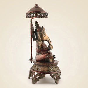 Brass Ganesha With Umbrella