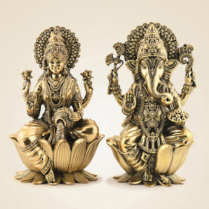 Brass Laxmi Ganesh Idol