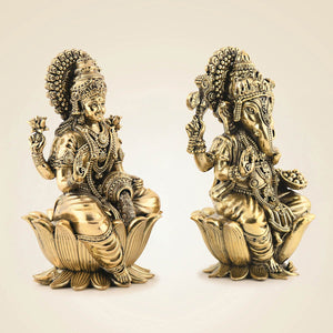 Brass Lakshmi Ganesh Idol