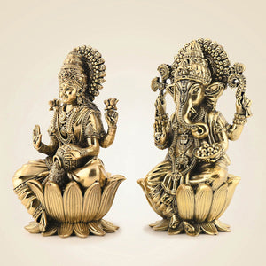 Lakshmi Ganesh Brass Idol