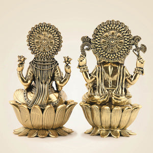 Brass Laxmi Ganesha Idol
