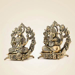Ganesh Lakshmi Brass Idol