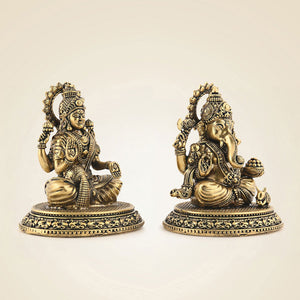 Brass Ganesh Laxmi Murti