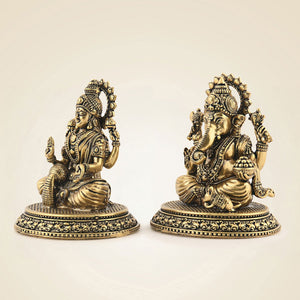 Brass Ganesh Laxmi Murti