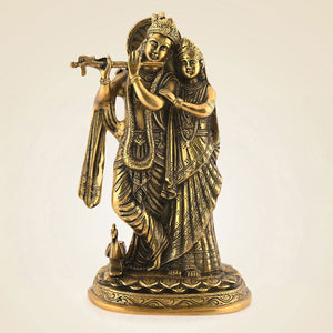 Brass Radha Krishna Statue