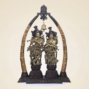 Brass Radha Krishna With Tusk