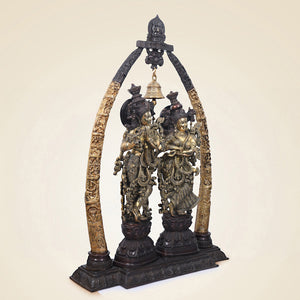 Brass Radha Krishna With Tusk