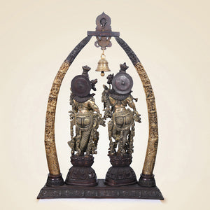 Brass Radha Krishna With Tusk